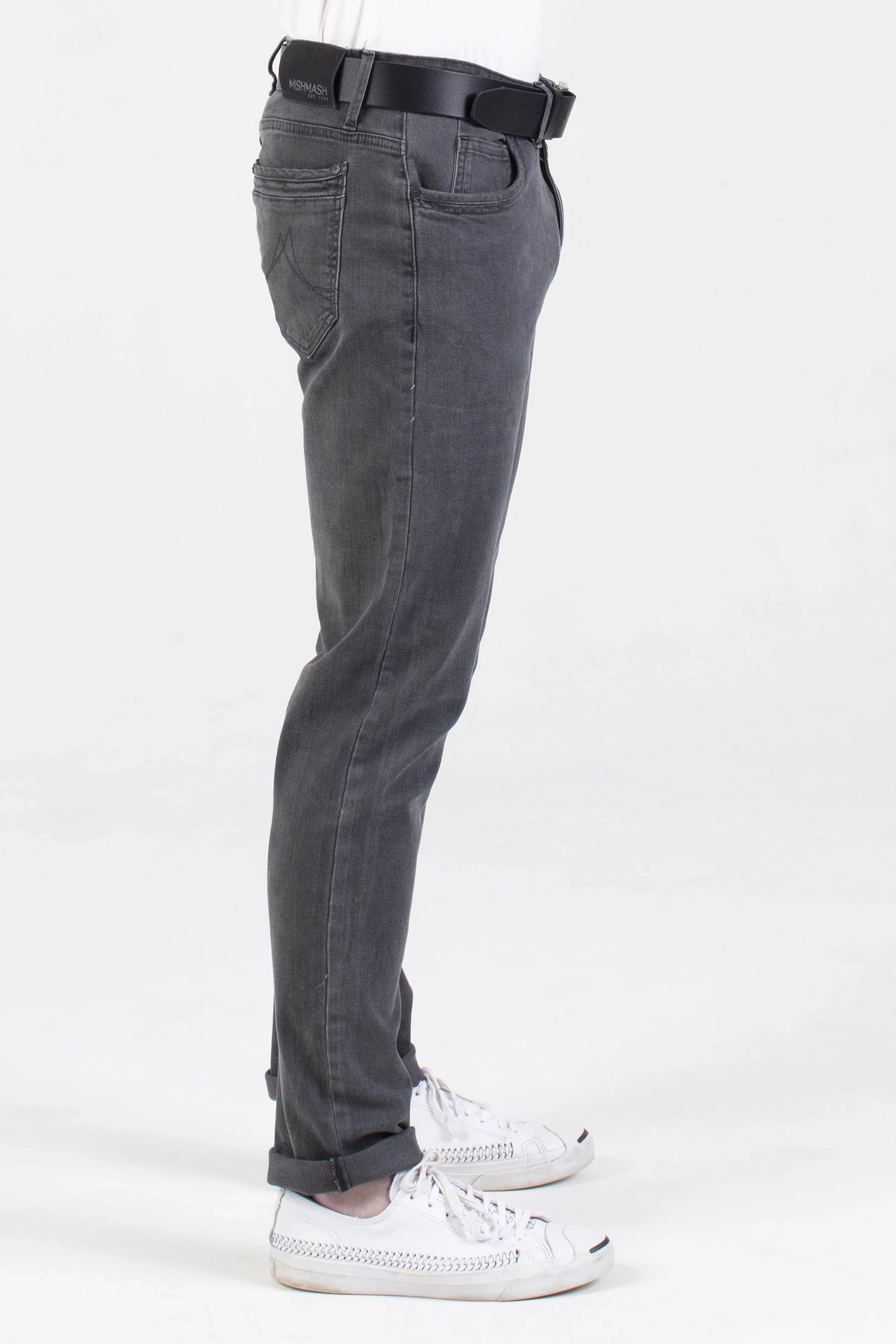 Mish Mash Tapered Fit Mid Stretch Brushed Denim Hawker Dark Grey Jeans