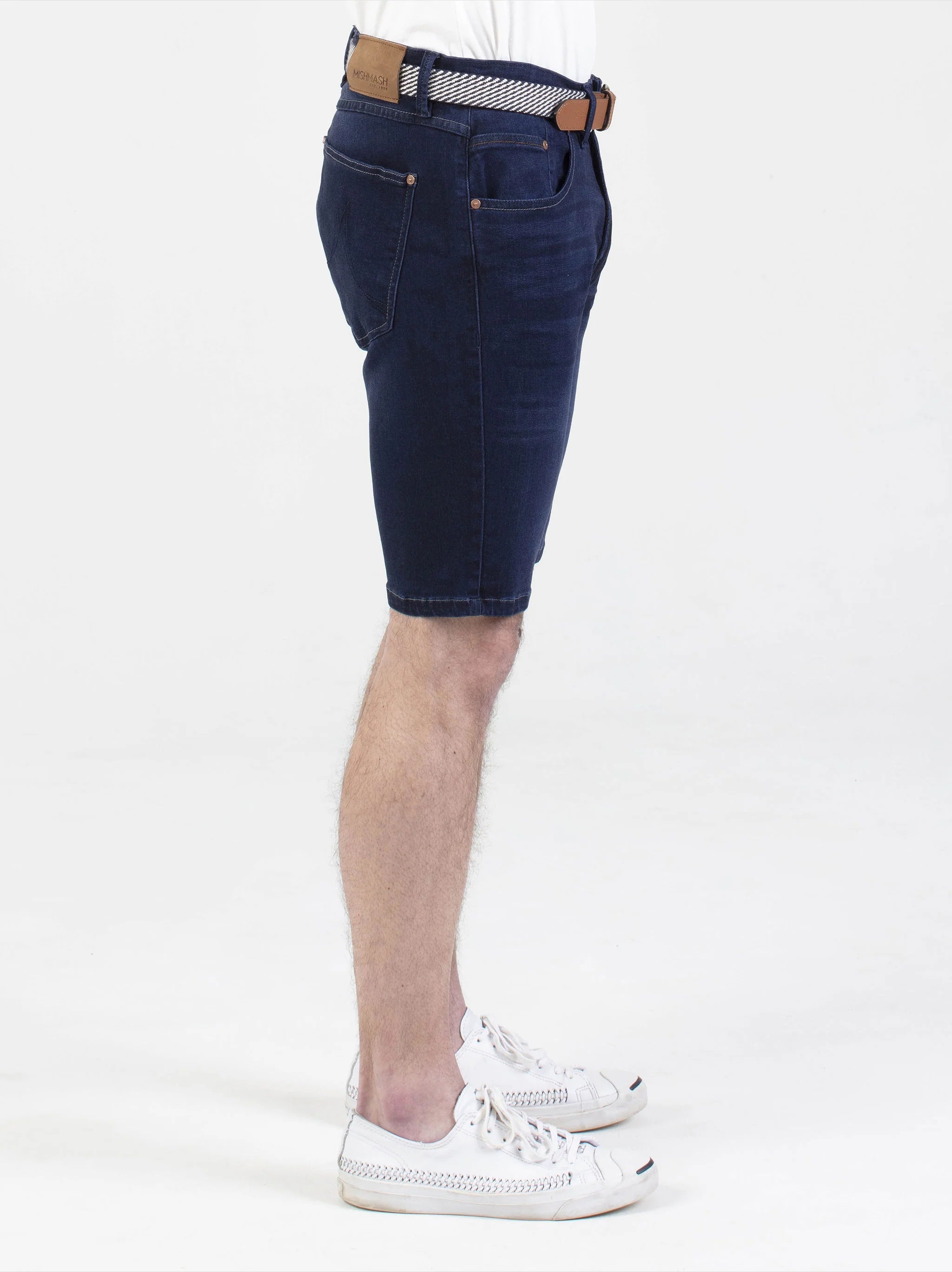 Mish Mash High Stretch Paul Blue Azure Denim Shorts
