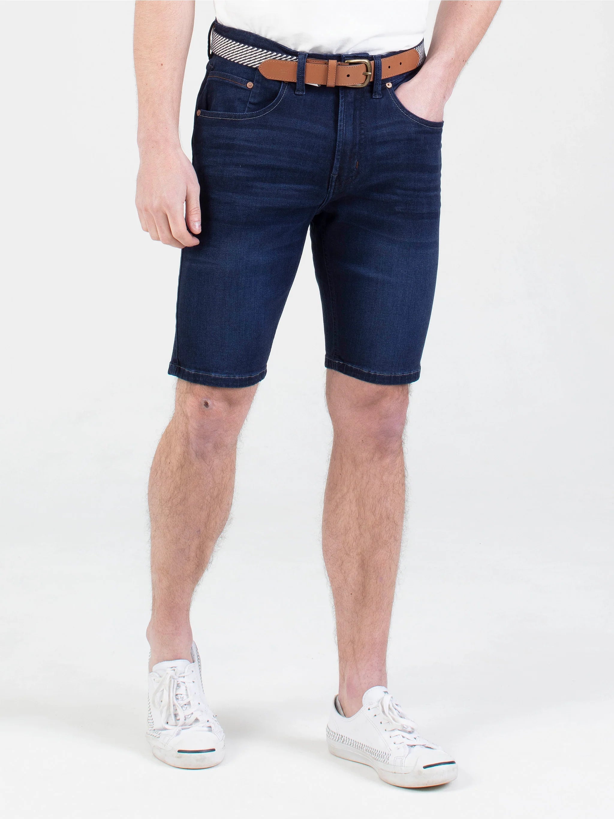 Mish Mash High Stretch Paul Blue Azure Denim Shorts