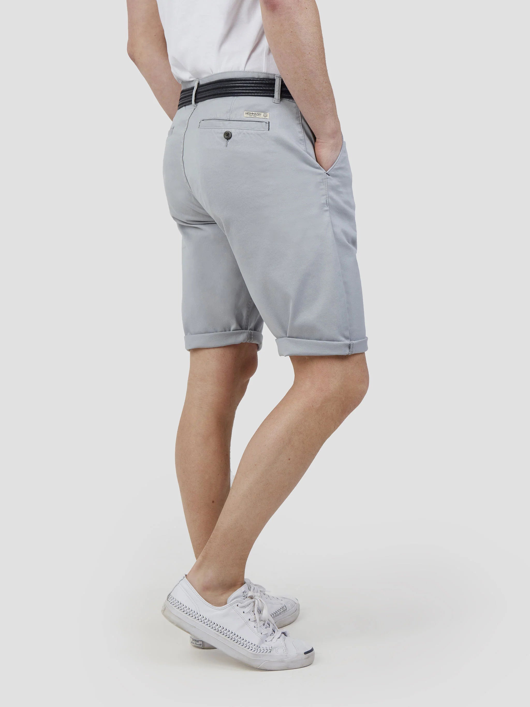 Mish Mash Light Grey Mid Stretch Weymouth Chino Shorts