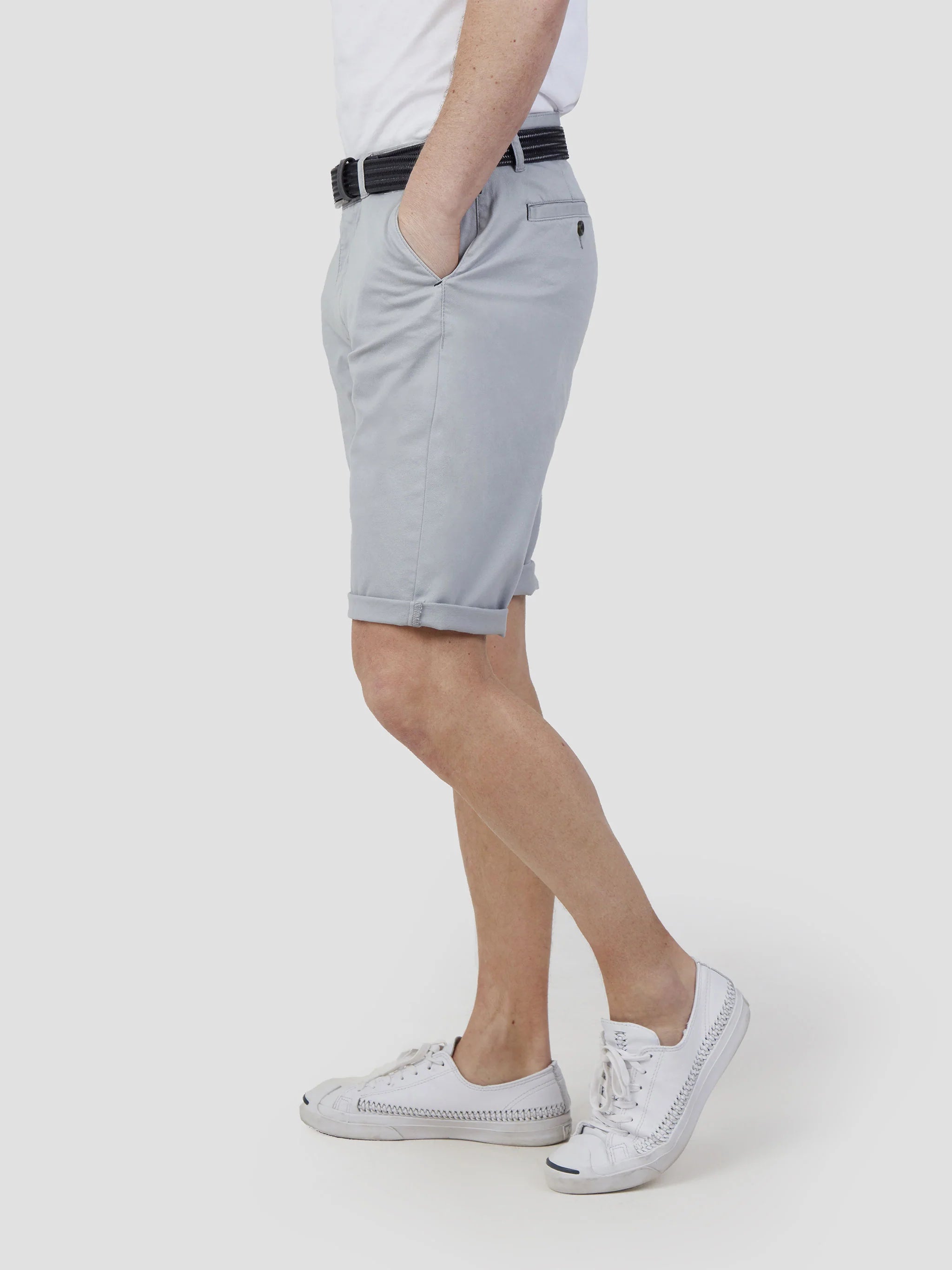 Mish Mash Light Grey Mid Stretch Weymouth Chino Shorts