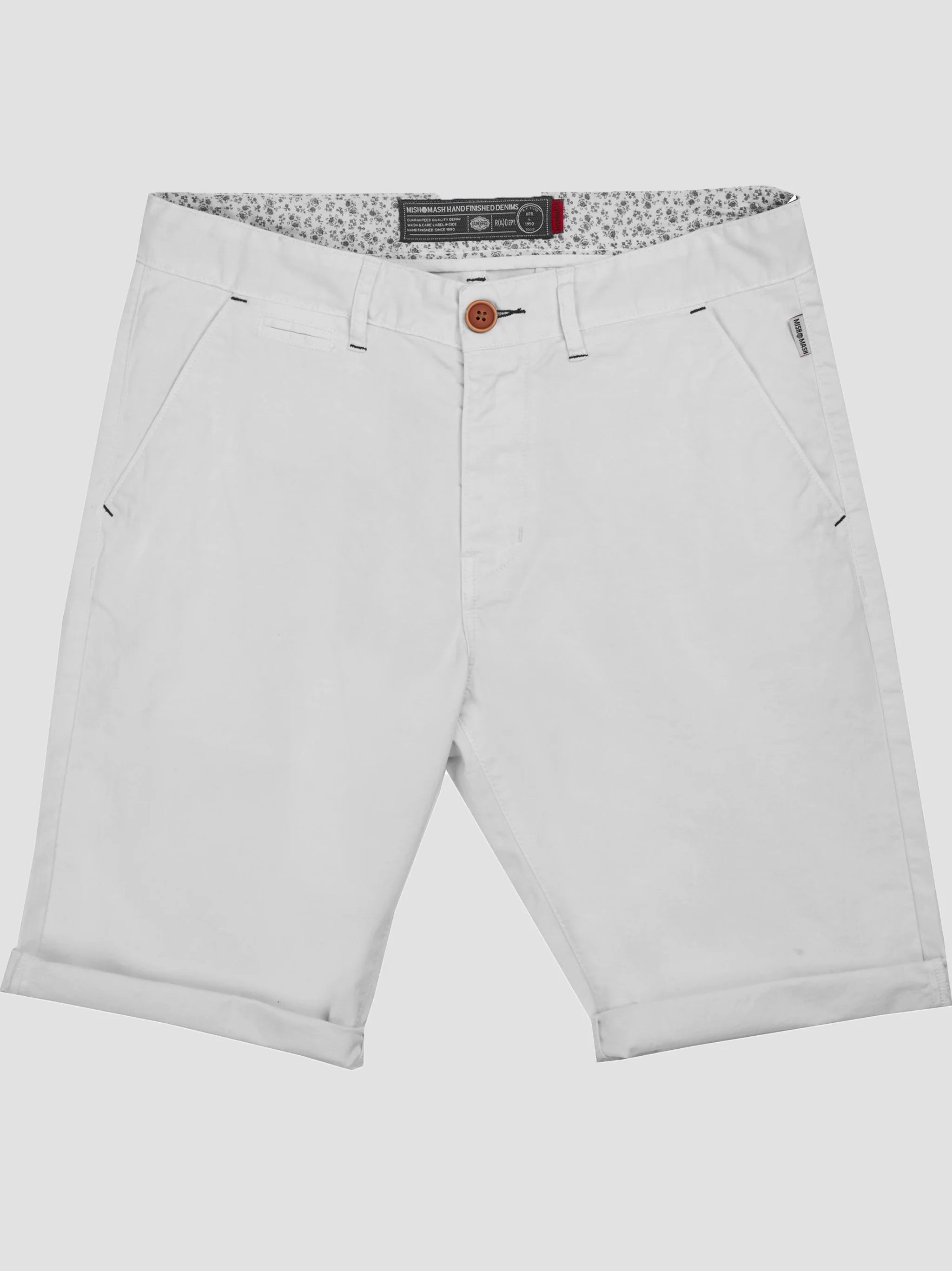 Mish Mash Light Grey Mid Stretch Weymouth Chino Shorts