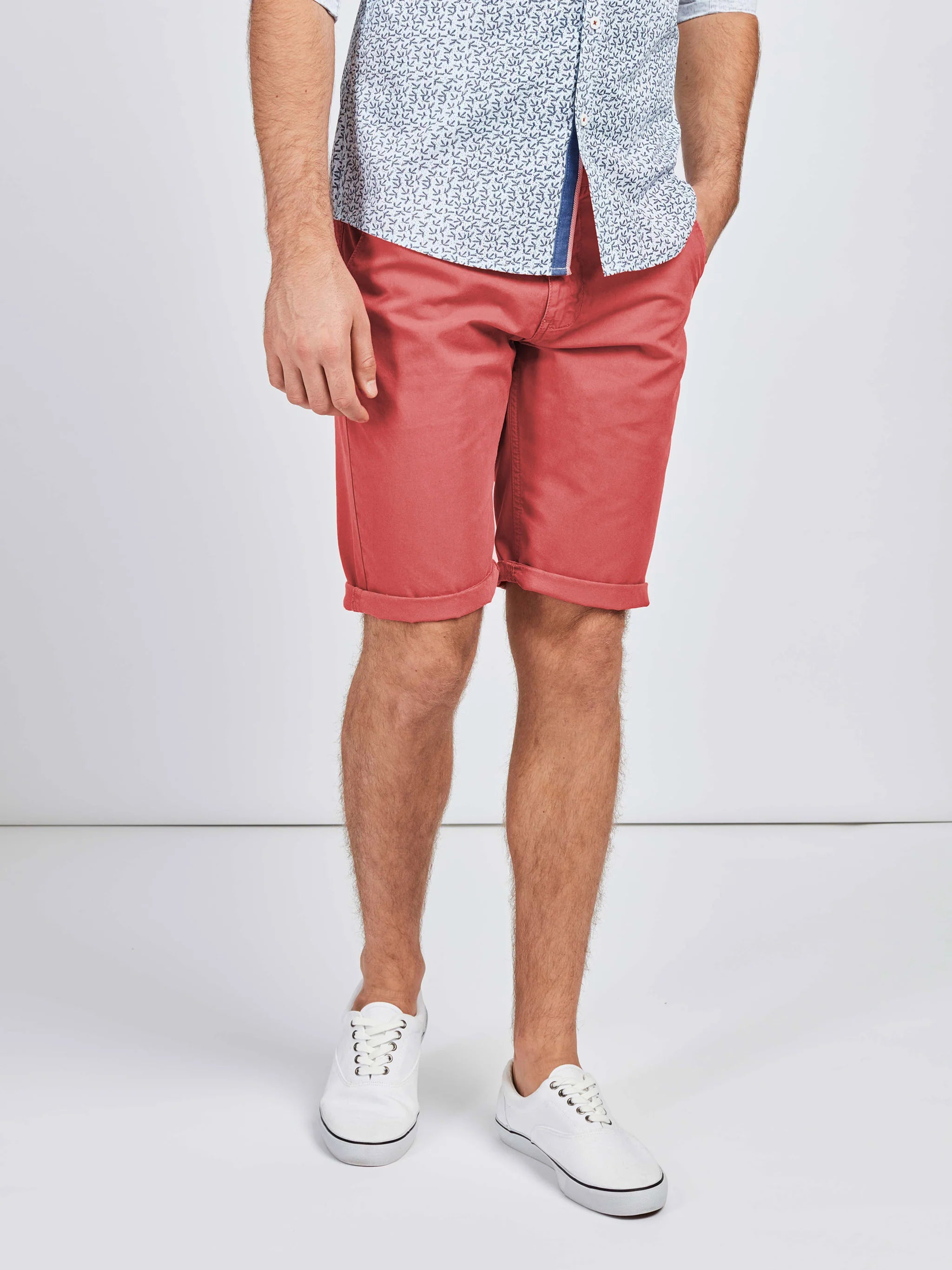 Mish Mash Washed Red Mid Stretch Weymouth Chino Shorts