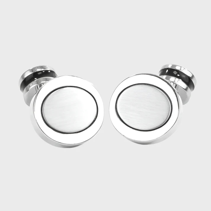 Silver Finished Oval Cufflinks