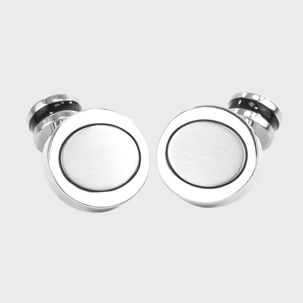 Silver Finished Oval Cufflinks