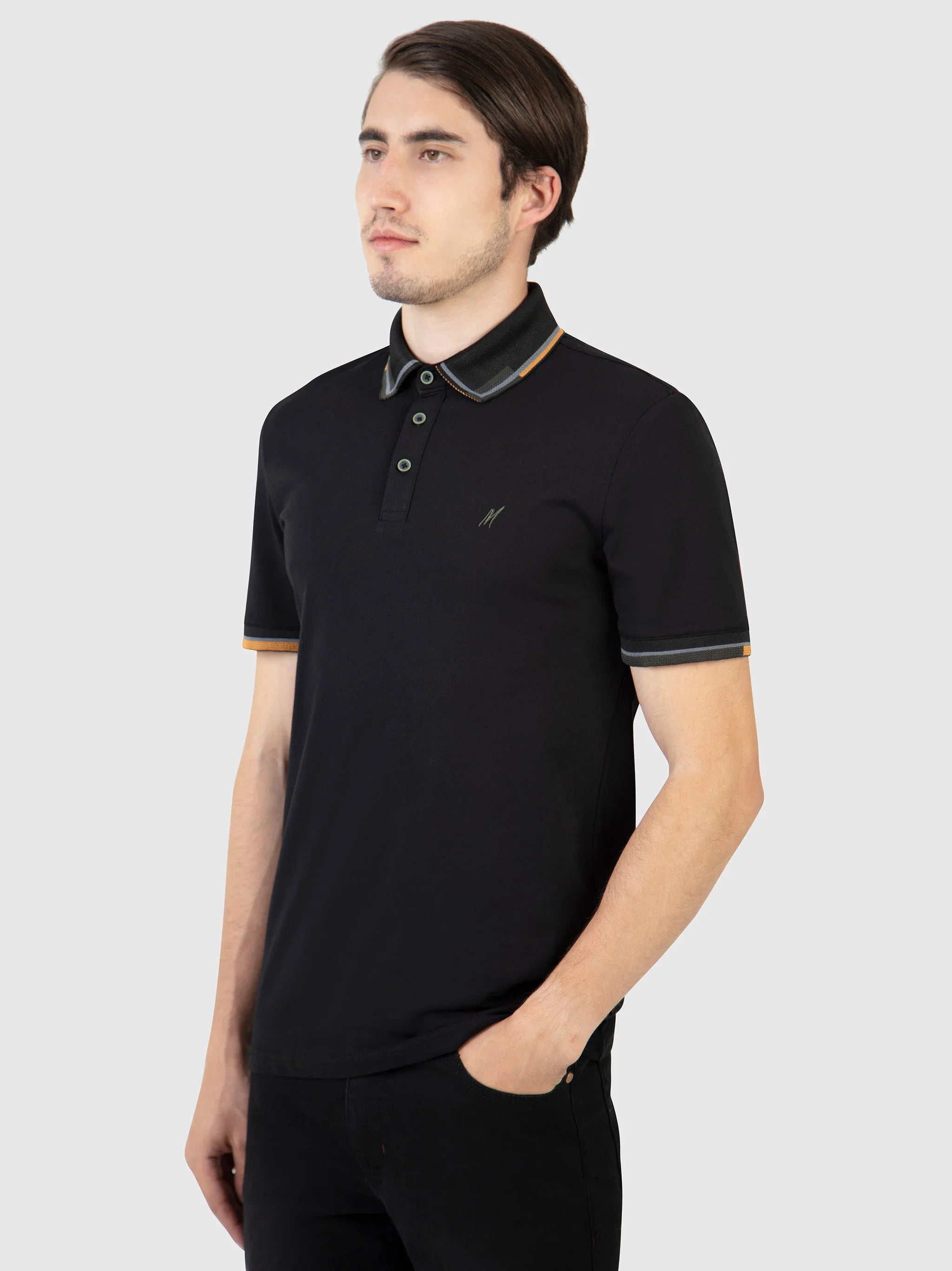Mish Mash Carlo Black Jersey Polo