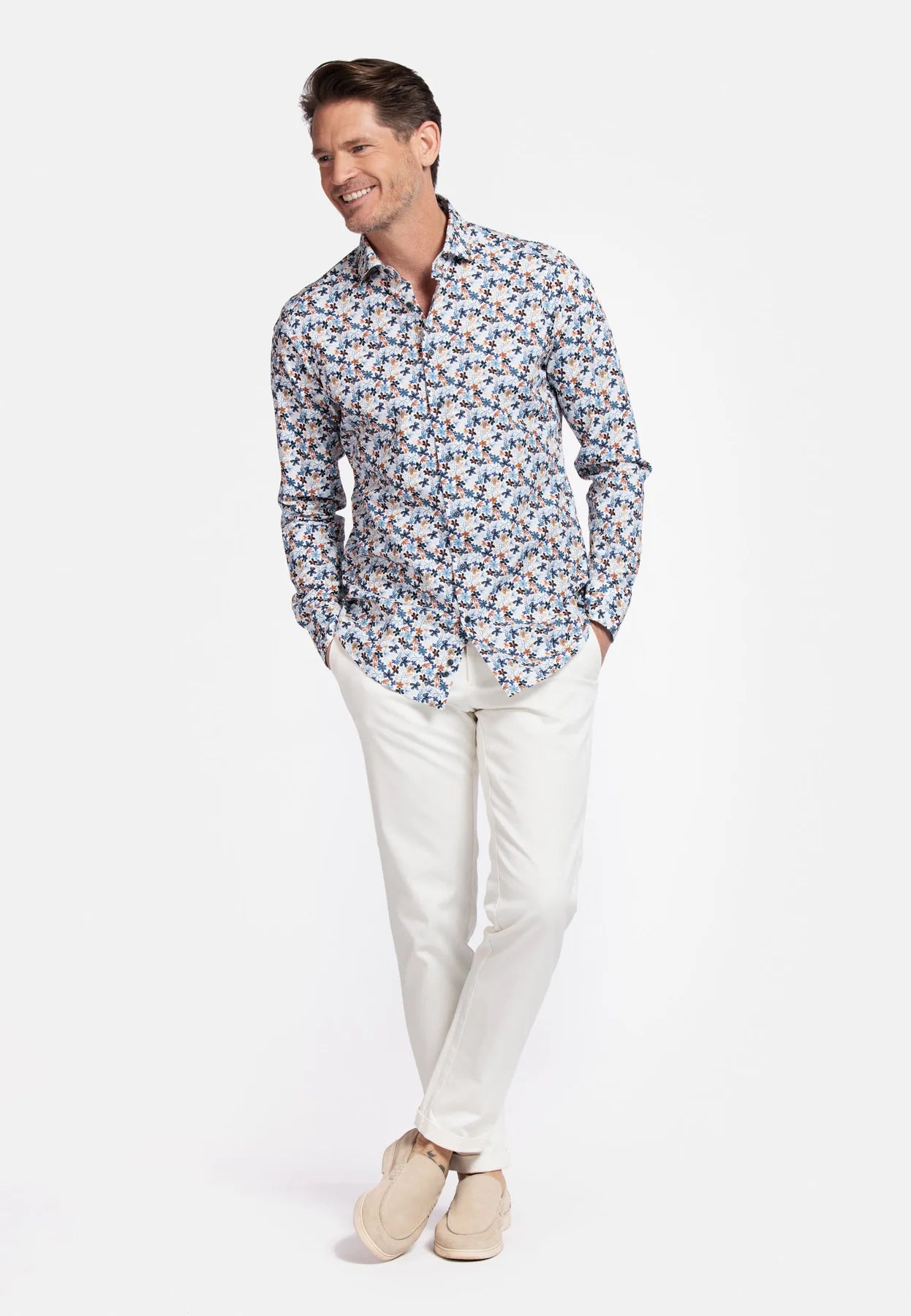 Giordano Floral Print Navy Shirt
