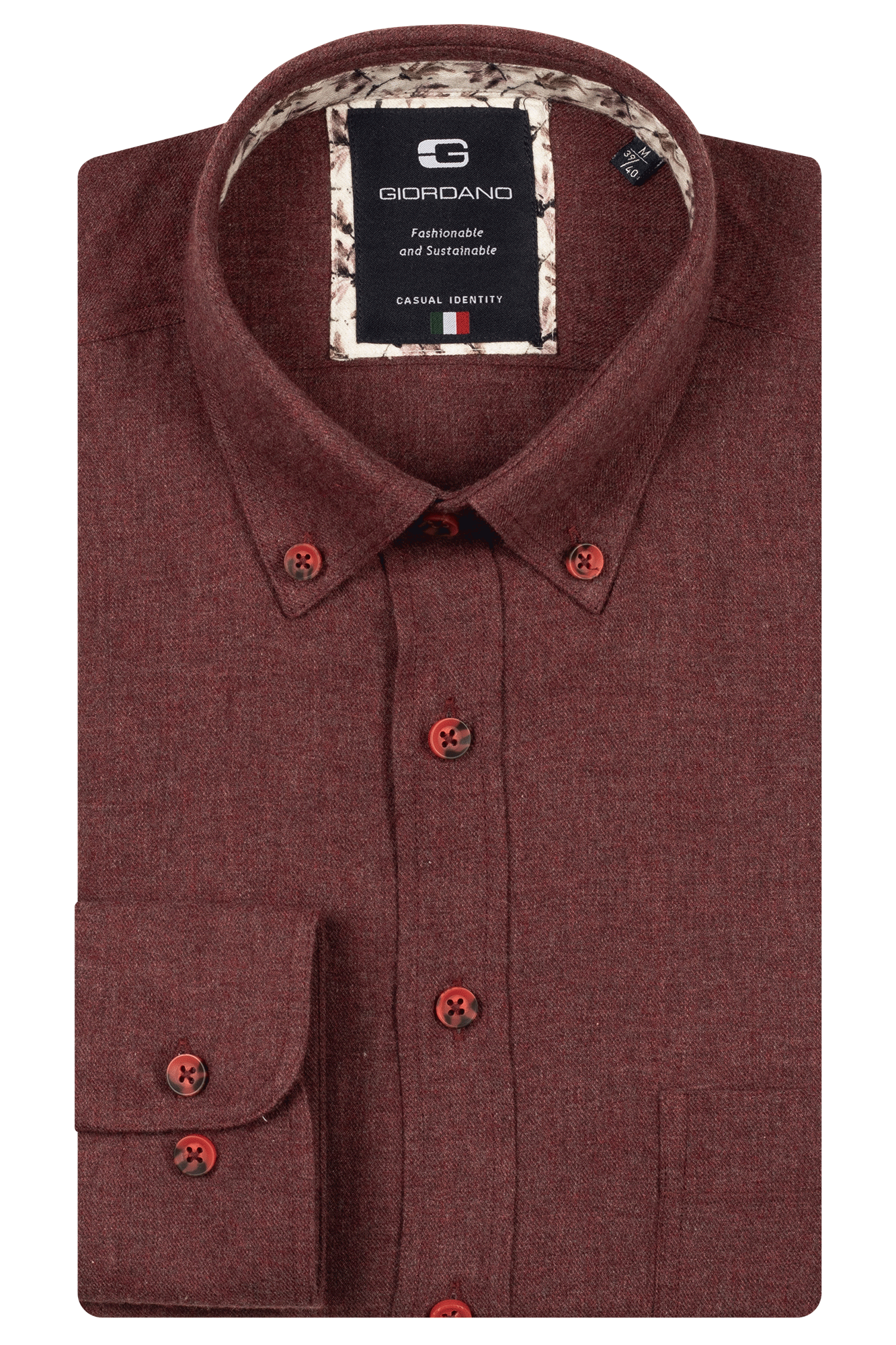 Giordano Wine Wooltouch Flannel Shirt