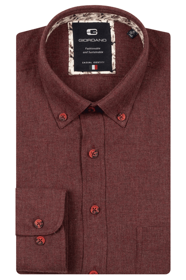 Giordano Wine Wooltouch Flannel Shirt