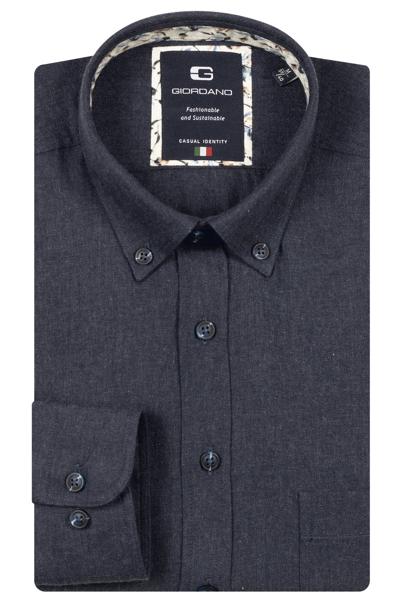 Giordano Navy Wooltouch Flannel Shirt