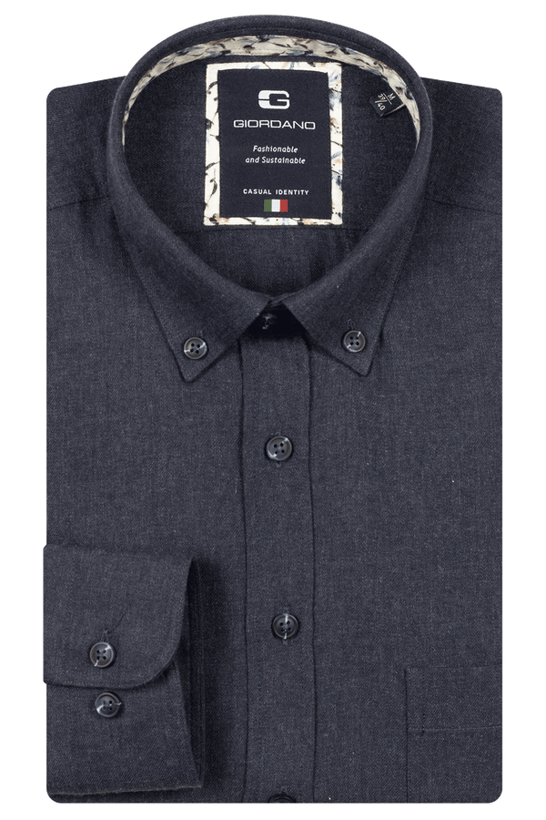 Giordano Navy Wooltouch Flannel Shirt