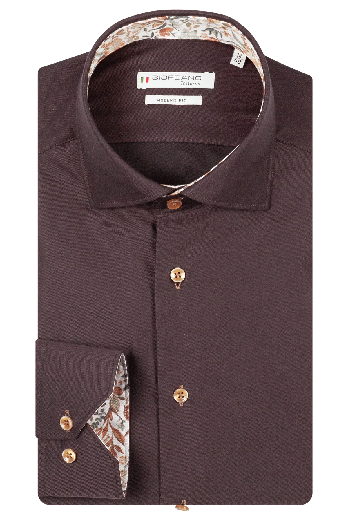 Giordano Brown Twill Cotton Shirt