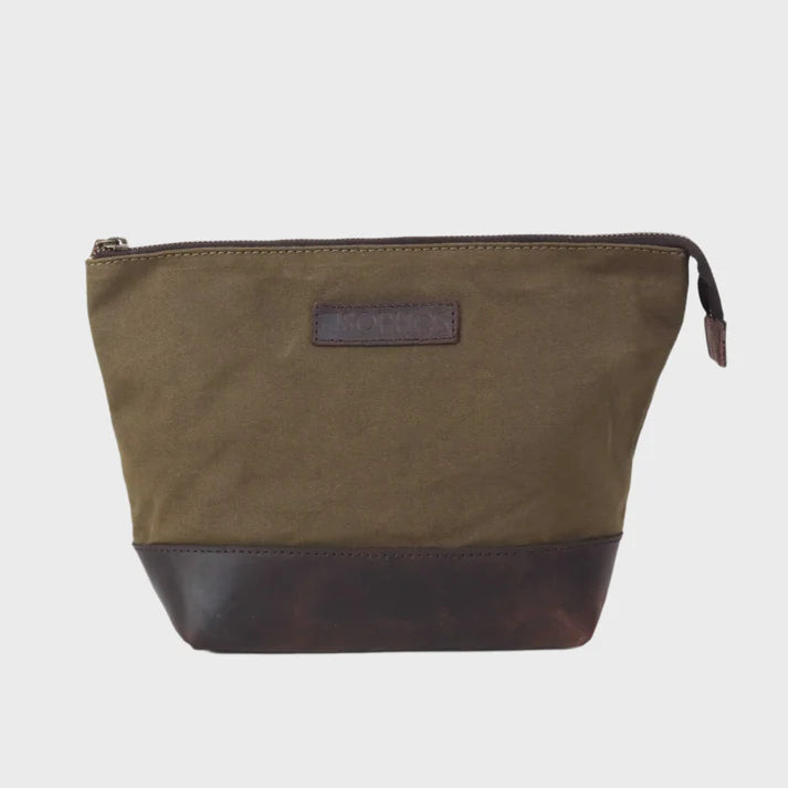 Waxed Canvas Triangle Olive Washbag