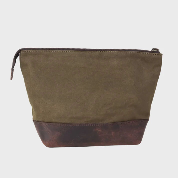 Waxed Canvas Triangle Olive Washbag