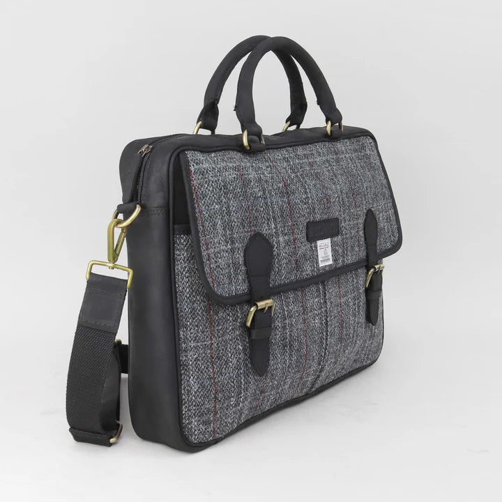 Grey Harris Tweed Briefcase