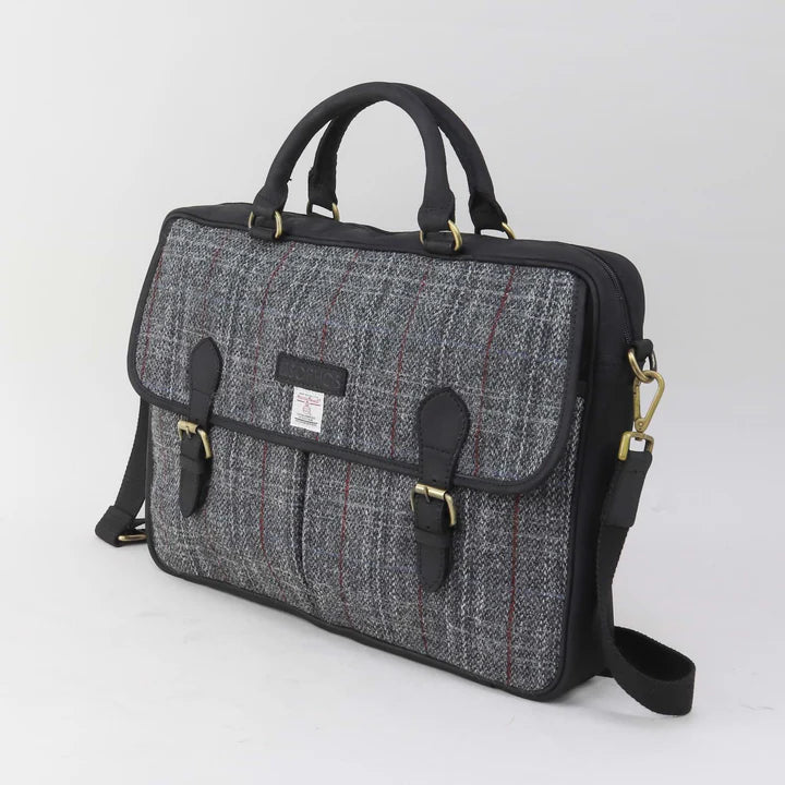 Grey Harris Tweed Briefcase