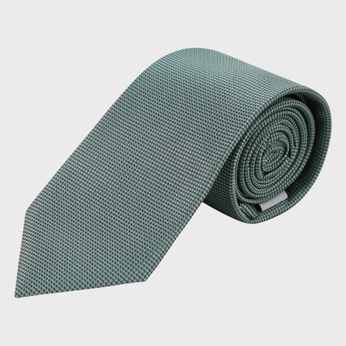 Plain Waffle Microfibre Green Tie