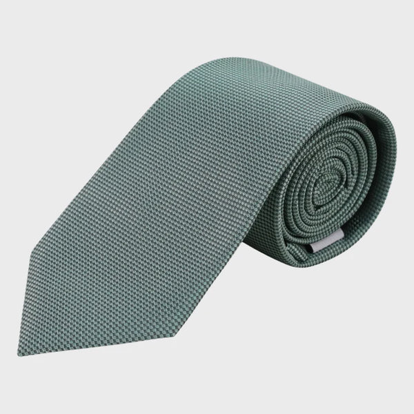 Plain Waffle Microfibre Green Tie