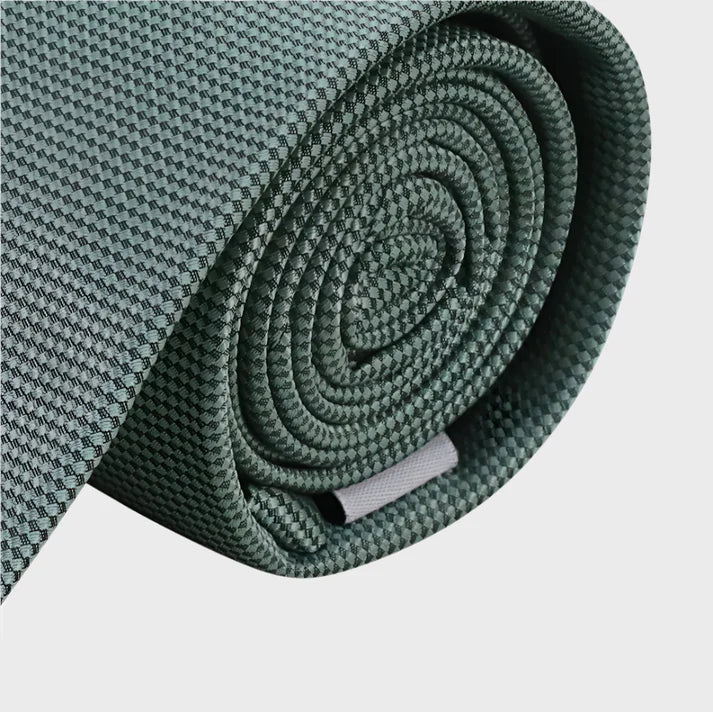 Plain Waffle Microfibre Green Tie