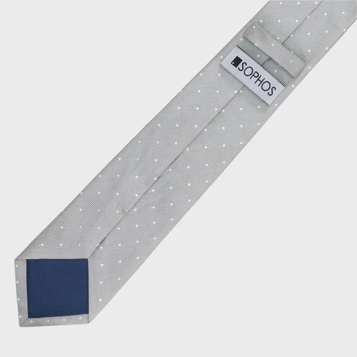 City Pin Spot Grey Silk Tie