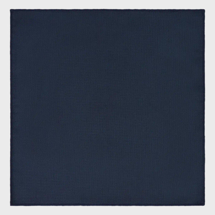 Plain Navy Waffle Pocket Square