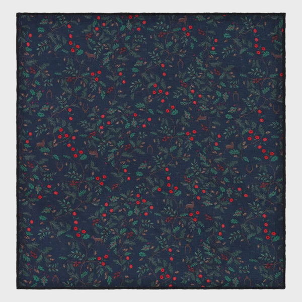 Navy Heritage Print Rutland Pocket Square