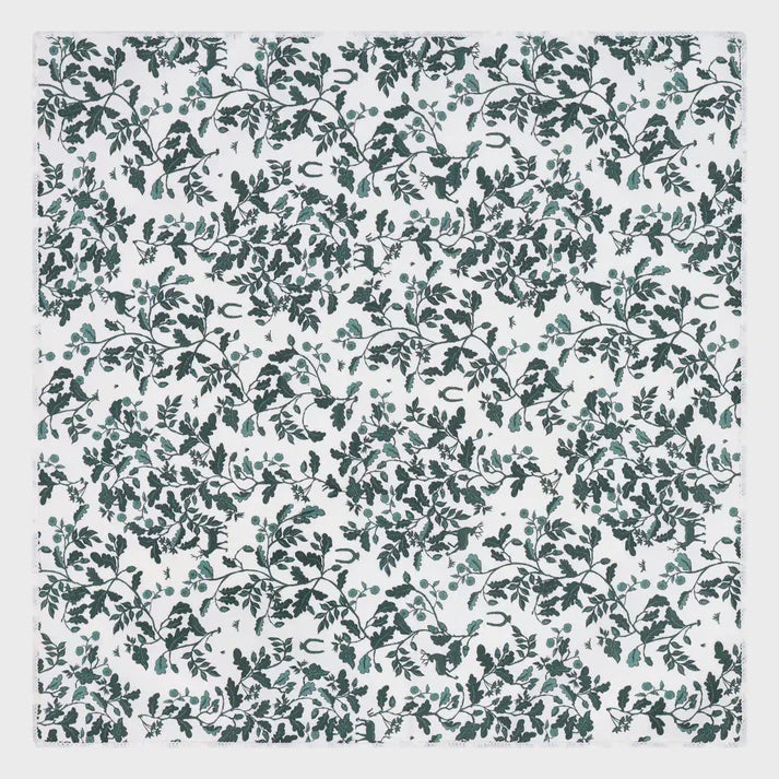 White Heritage Print Rutland Pocket Square
