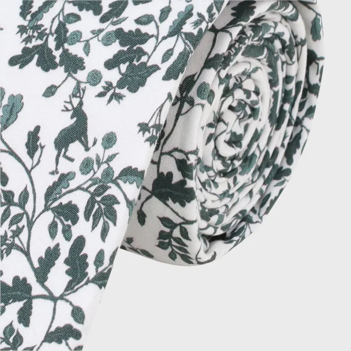 White Heritage Print Tie and Pocket Square Set