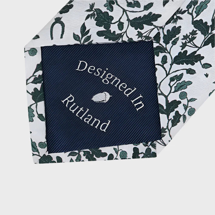 White Heritage Print Tie and Pocket Square Set