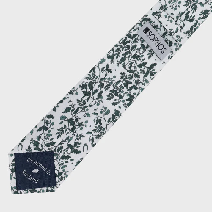 White Heritage Print Tie and Pocket Square Set