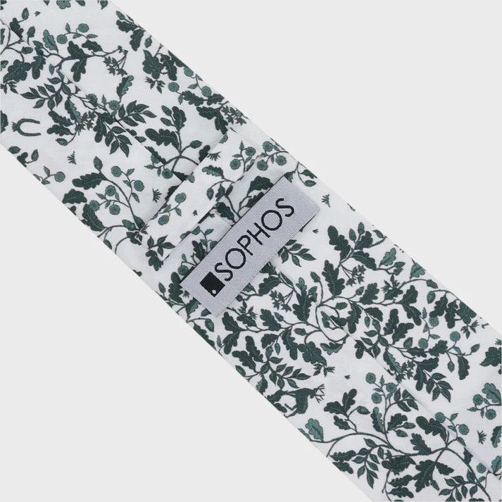 White Heritage Print Tie and Pocket Square Set