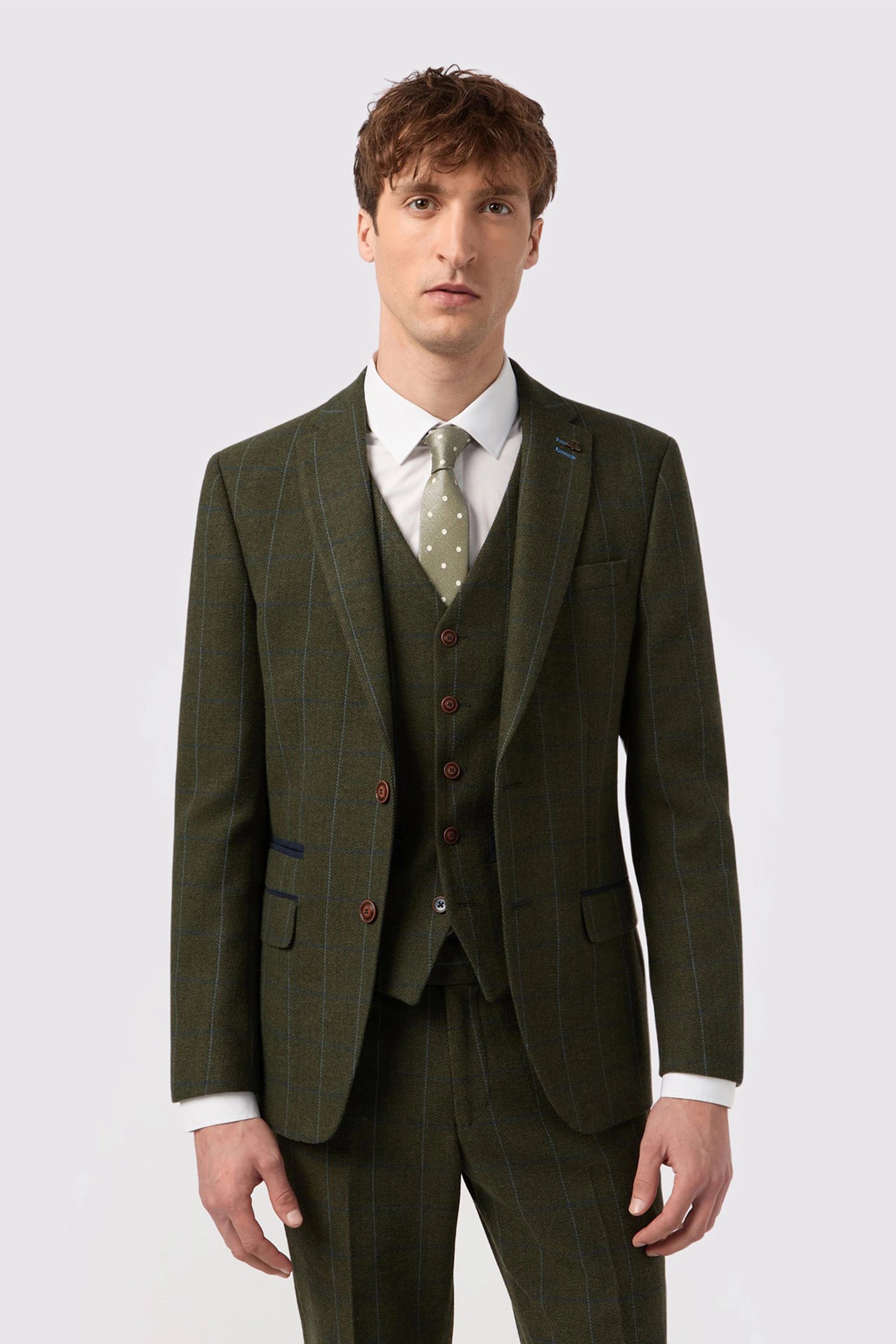 Hooper Green and Blue Check Tweed Suit