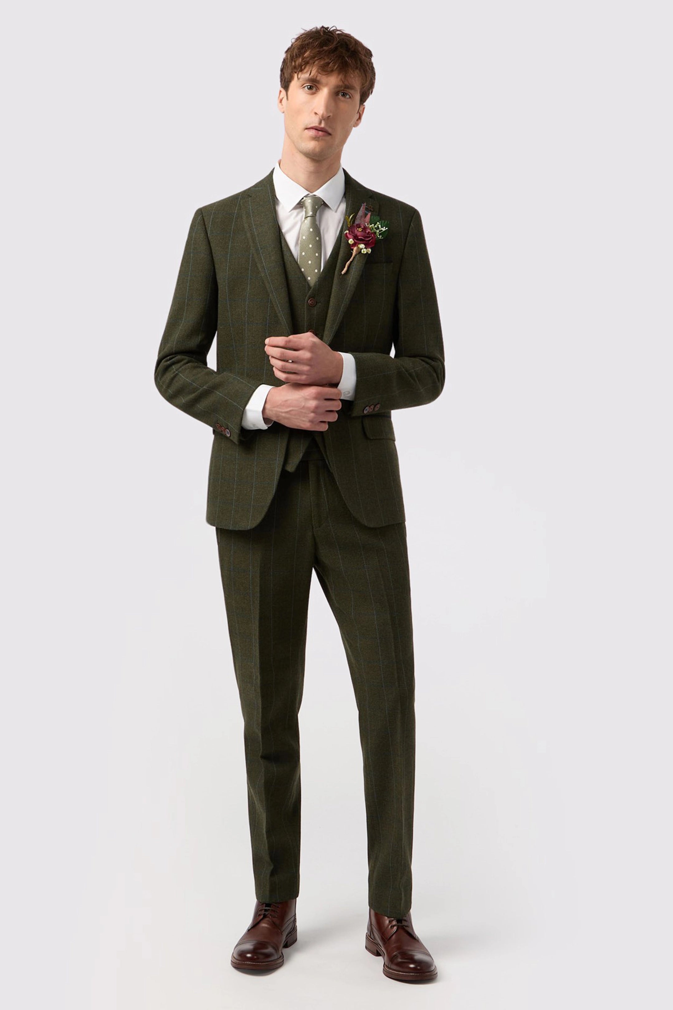 Hooper Green and Blue Check Tweed Suit