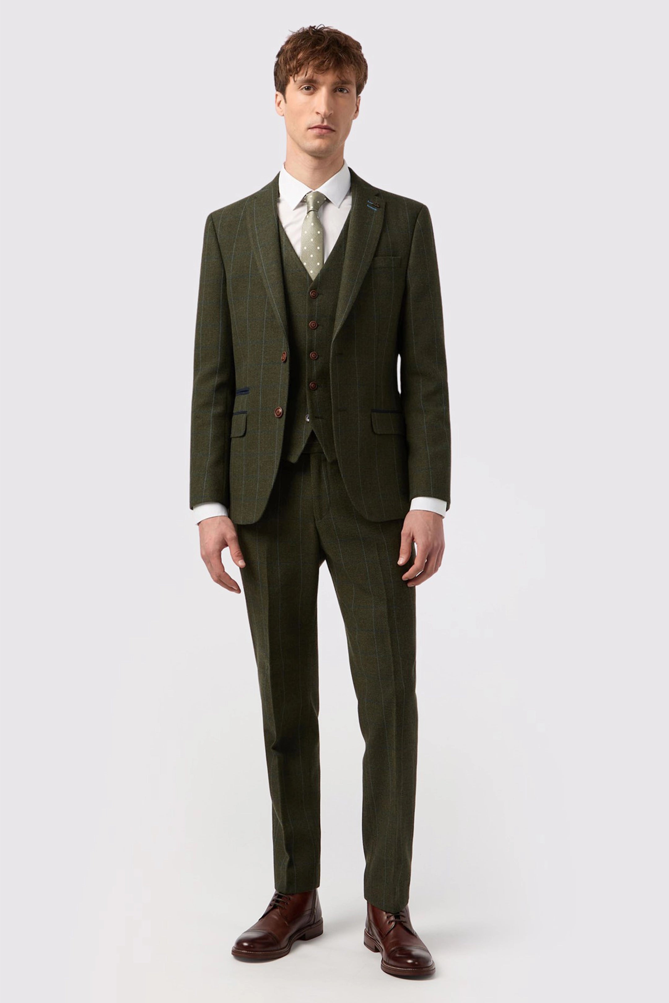 Hooper Green and Blue Check Tweed Suit