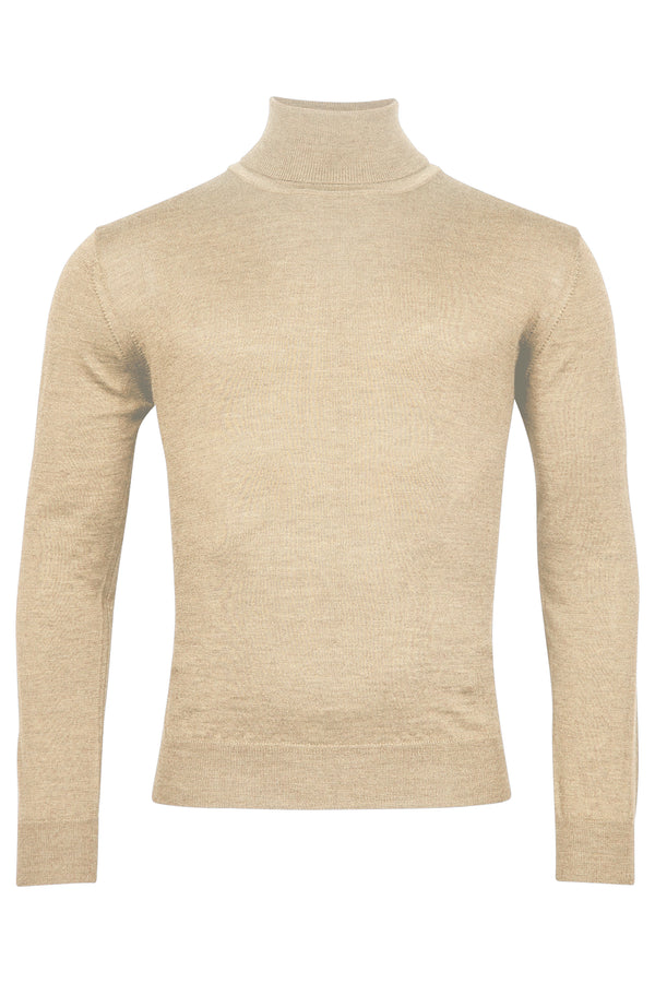Baileys Wool High Neck Camel Pullover