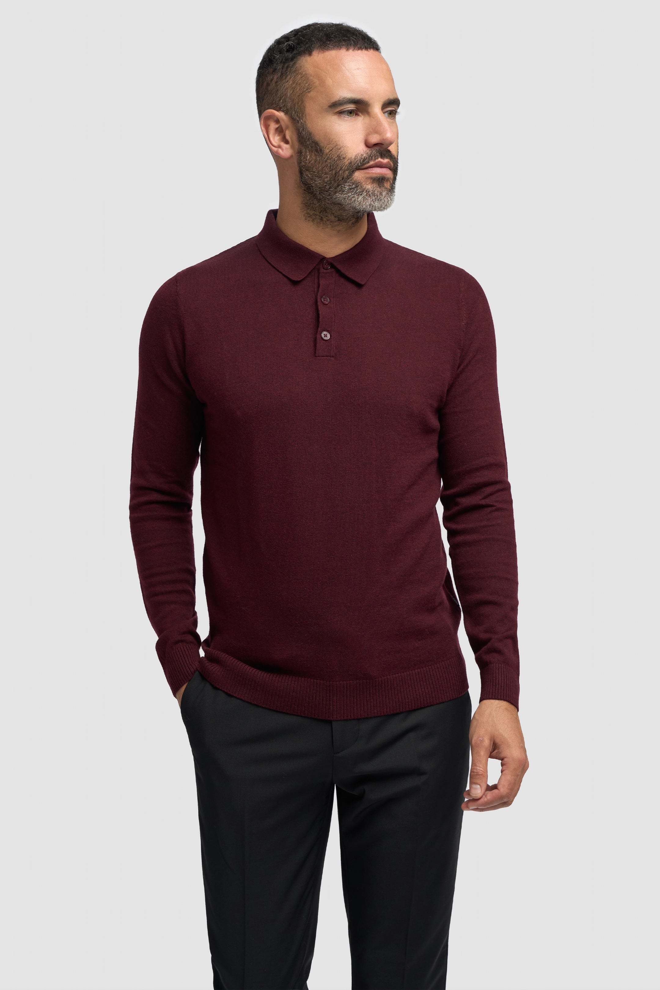 Boom Wine Long Sleeve Polo Shirt