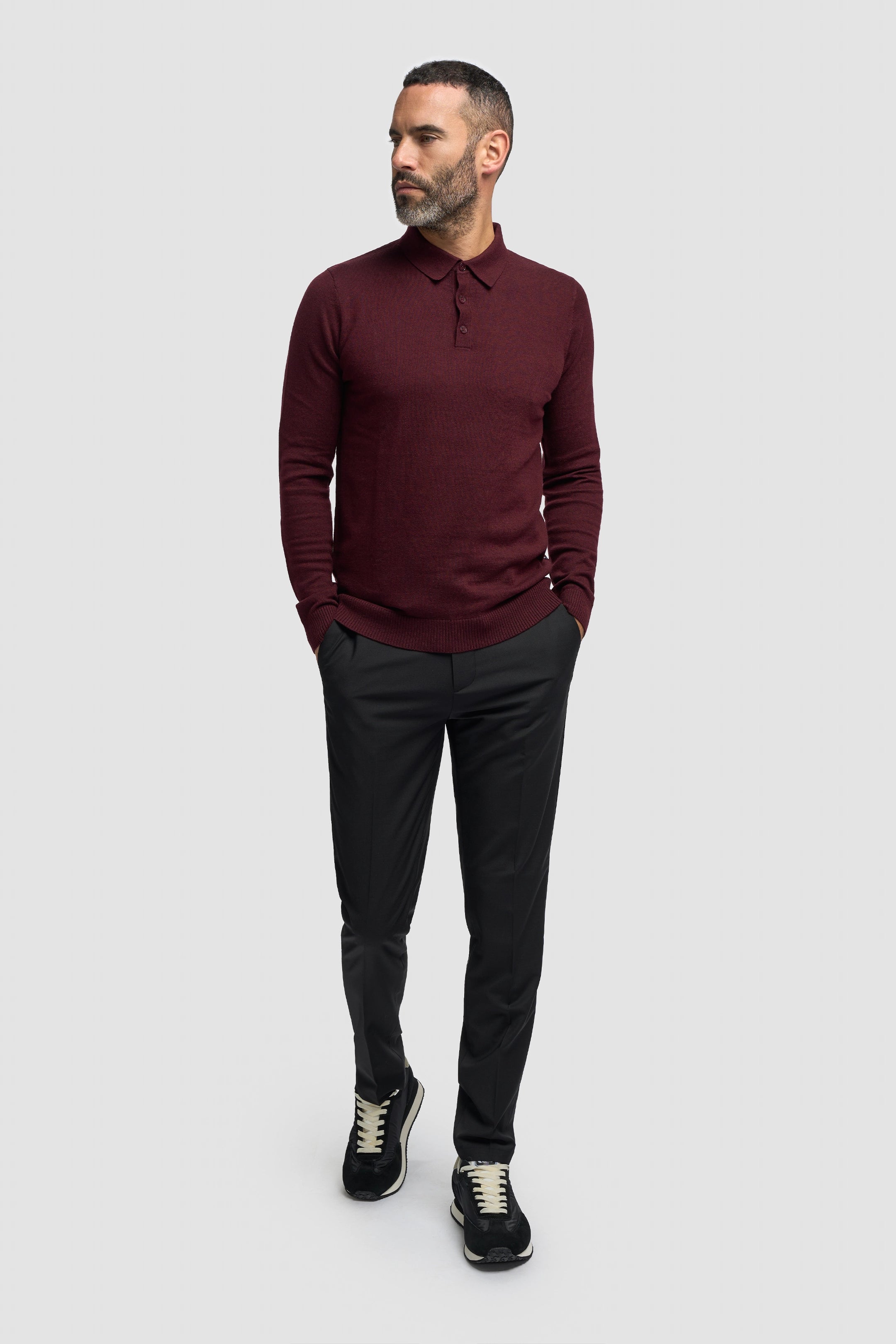 Boom Wine Long Sleeve Polo Shirt