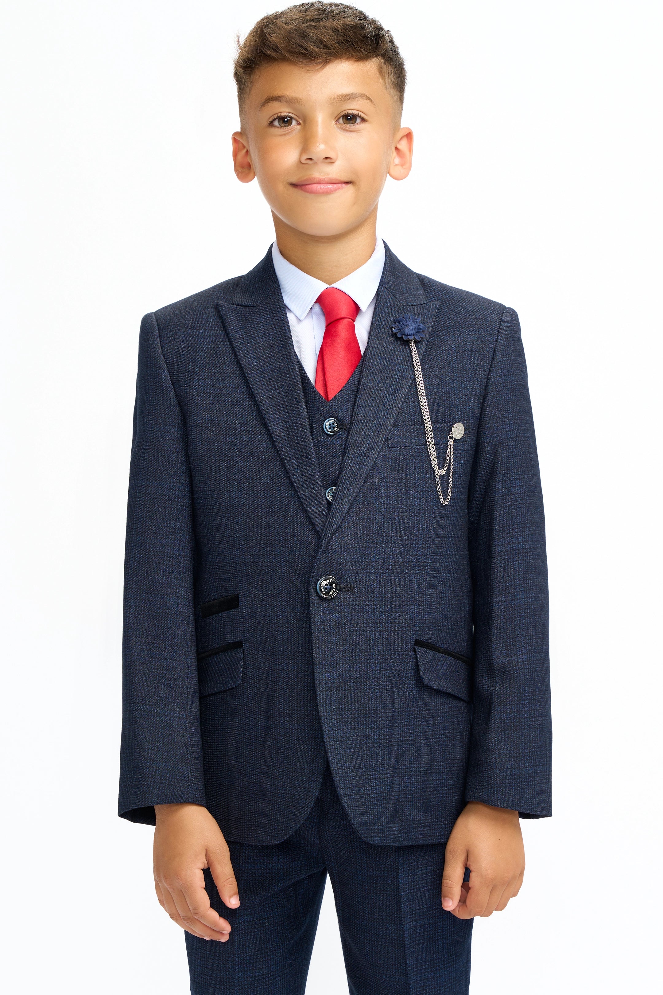 Boys Caridi Navy Three Piece Suit