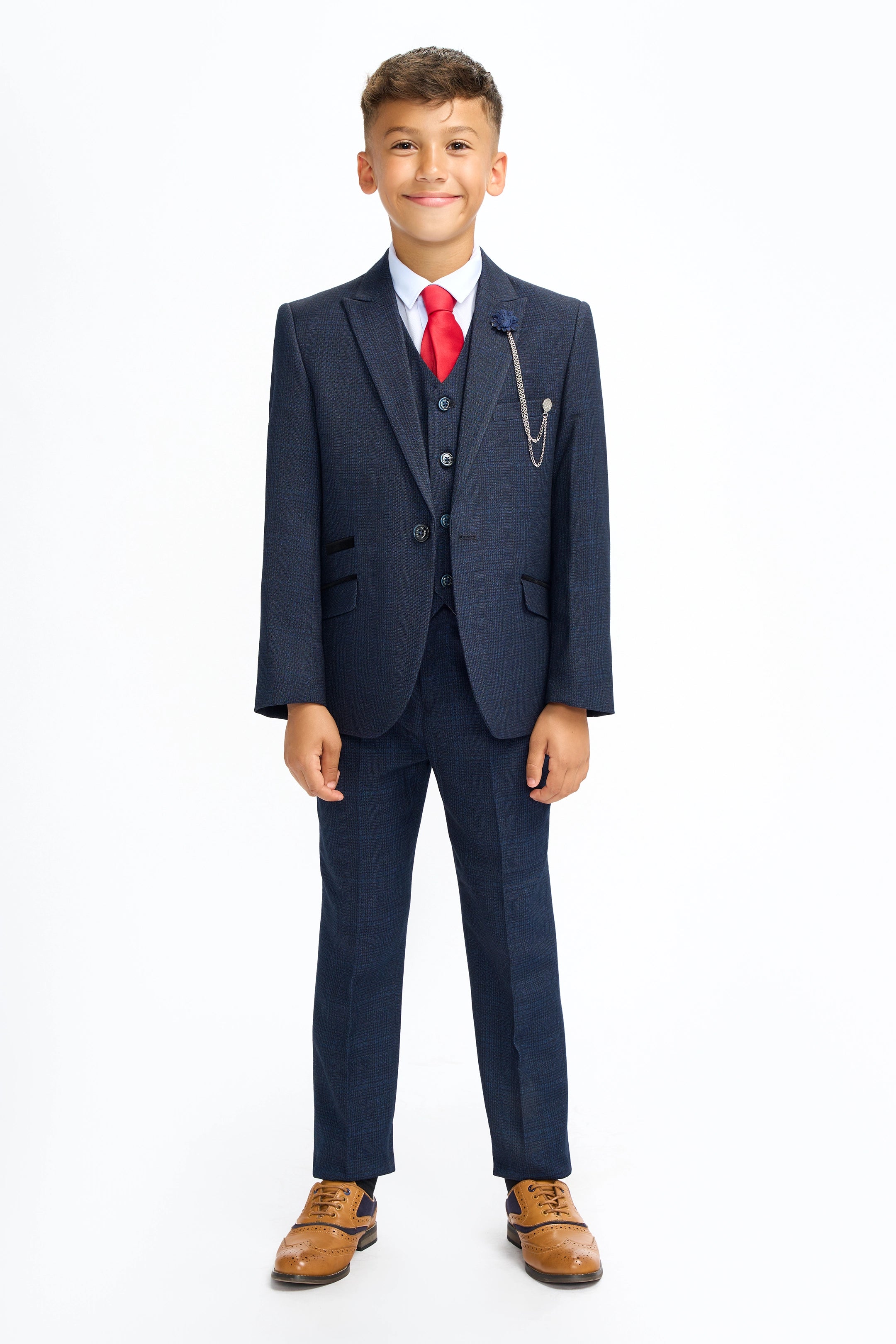 Boys Caridi Navy Three Piece Suit
