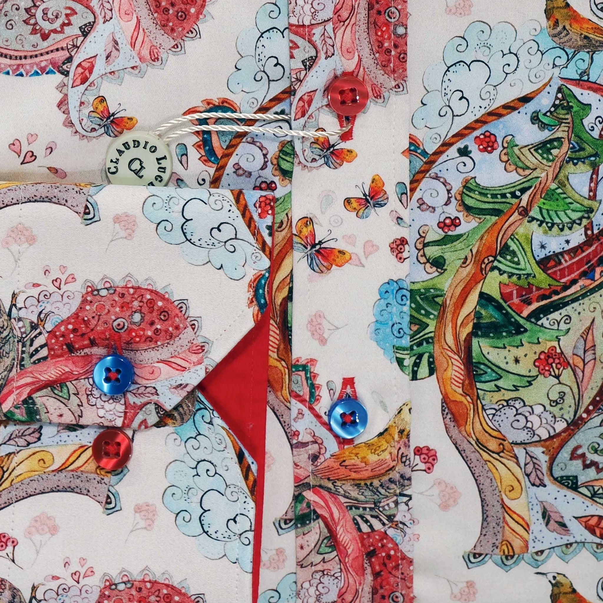Claudio Lugli Paisley Floral Bird Print Shirt