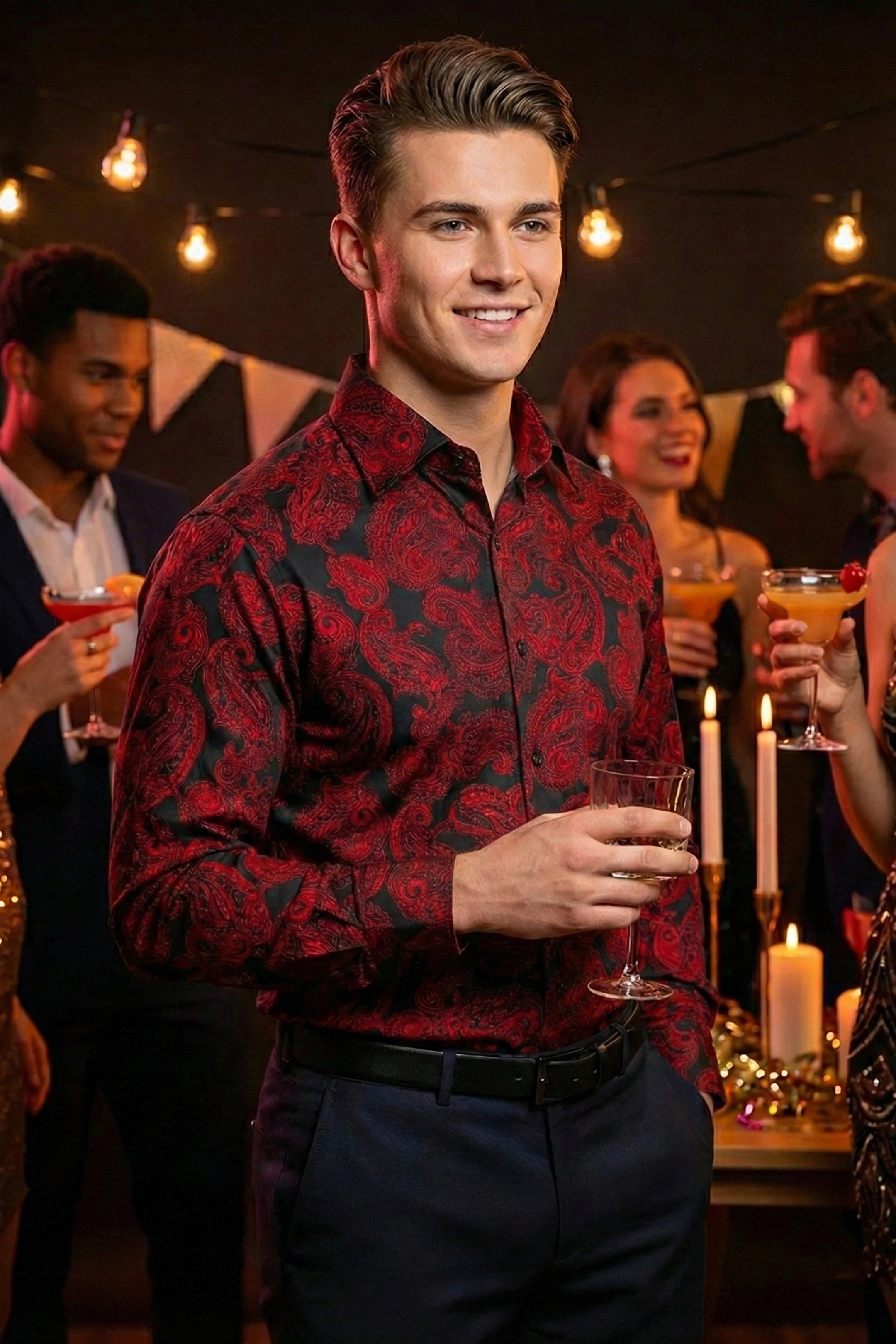 Claudio Lugli Paisley Flocked Shirt