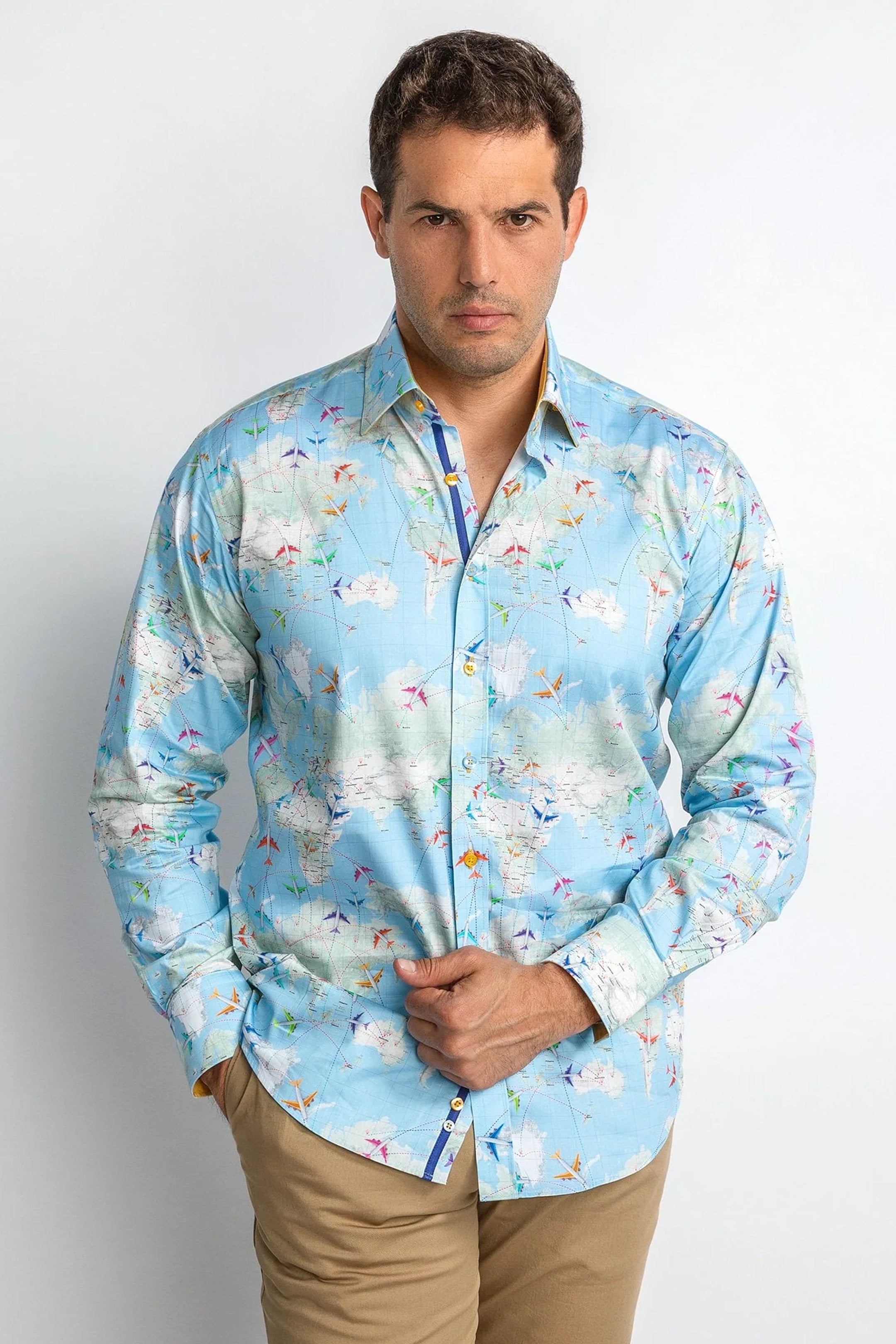 Claudio Lugli Flight Map Sky Shirt