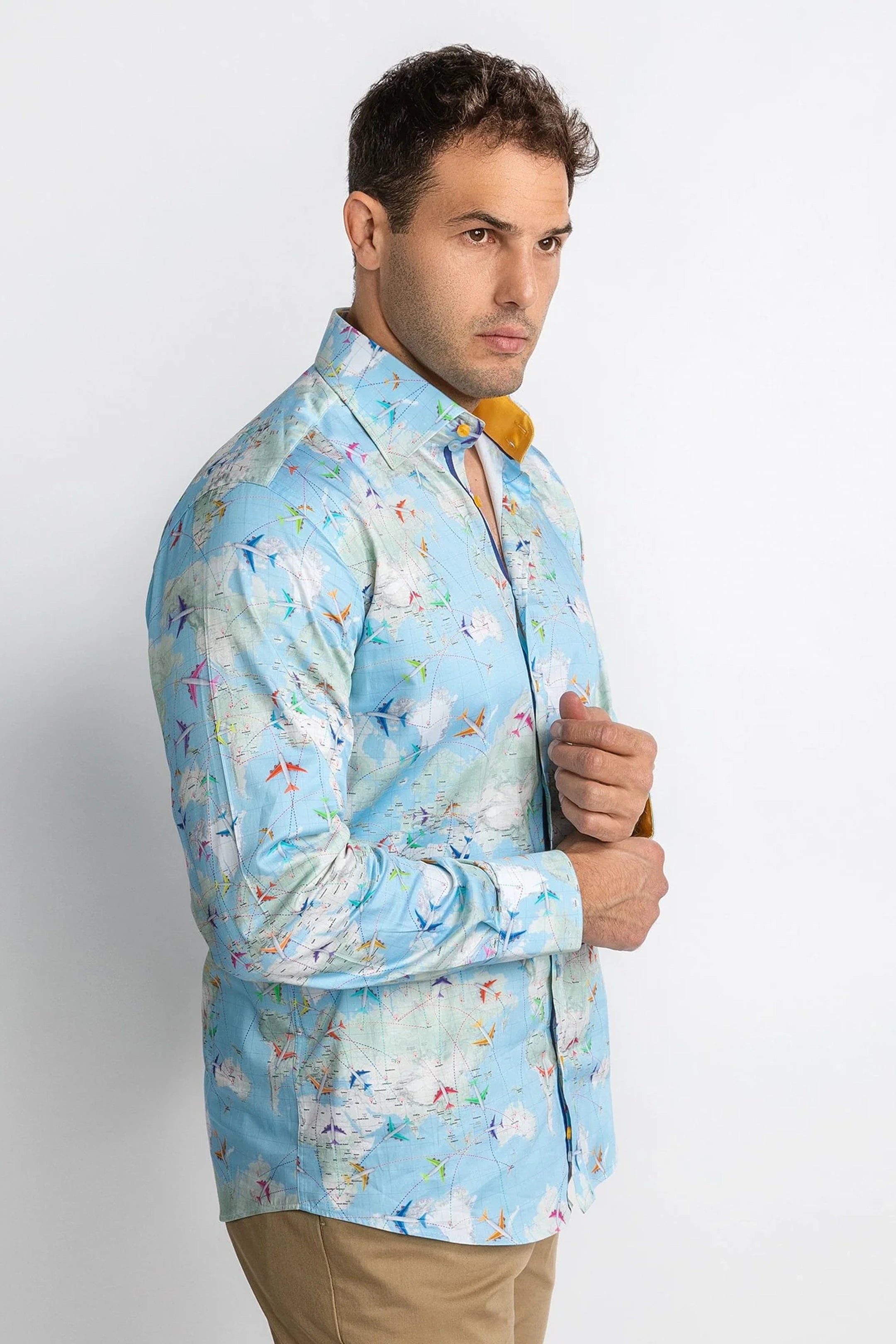 Claudio Lugli Flight Map Sky Shirt