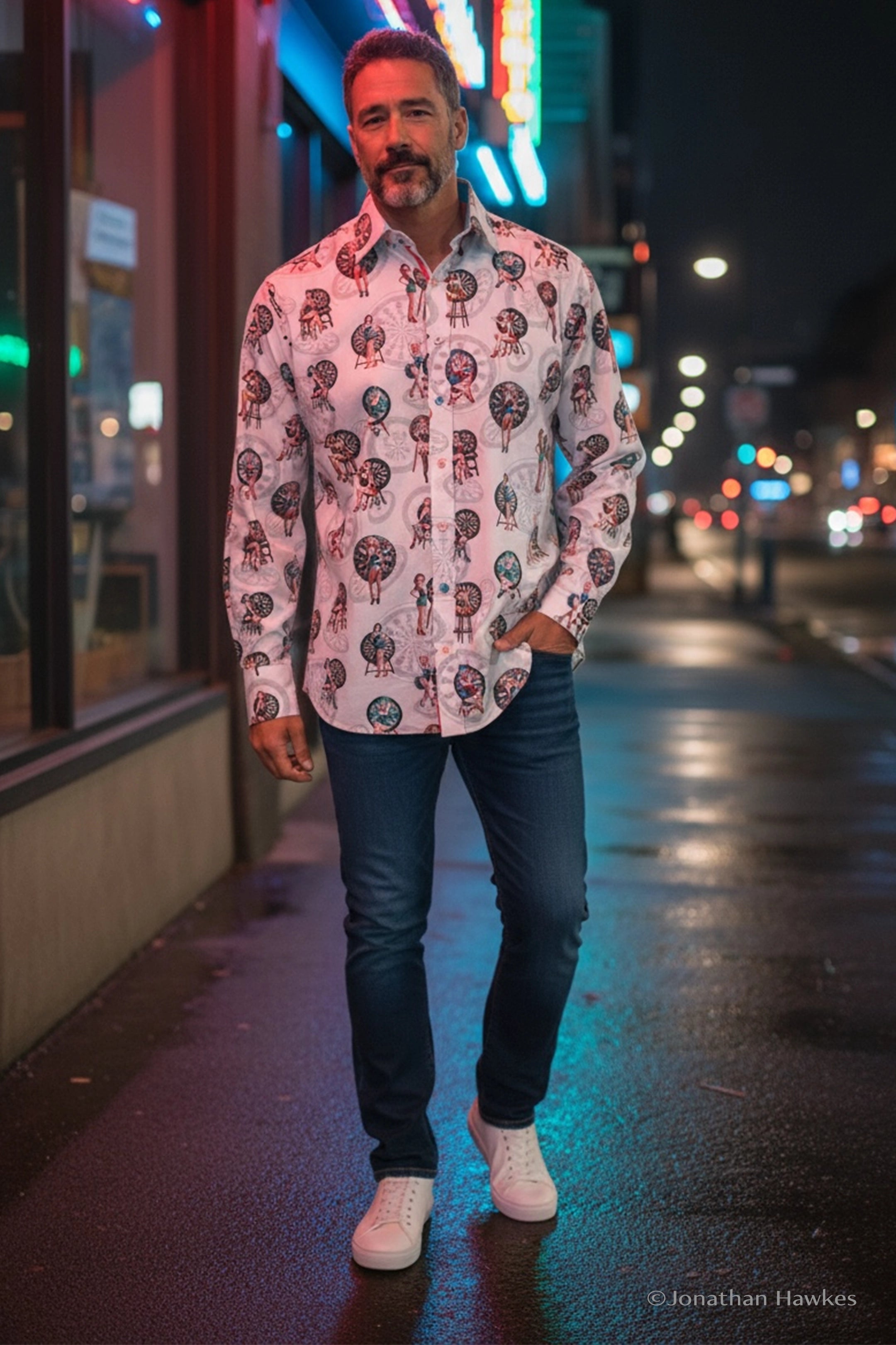 Claudio Lugli Pin-Up Dartboard White Shirt