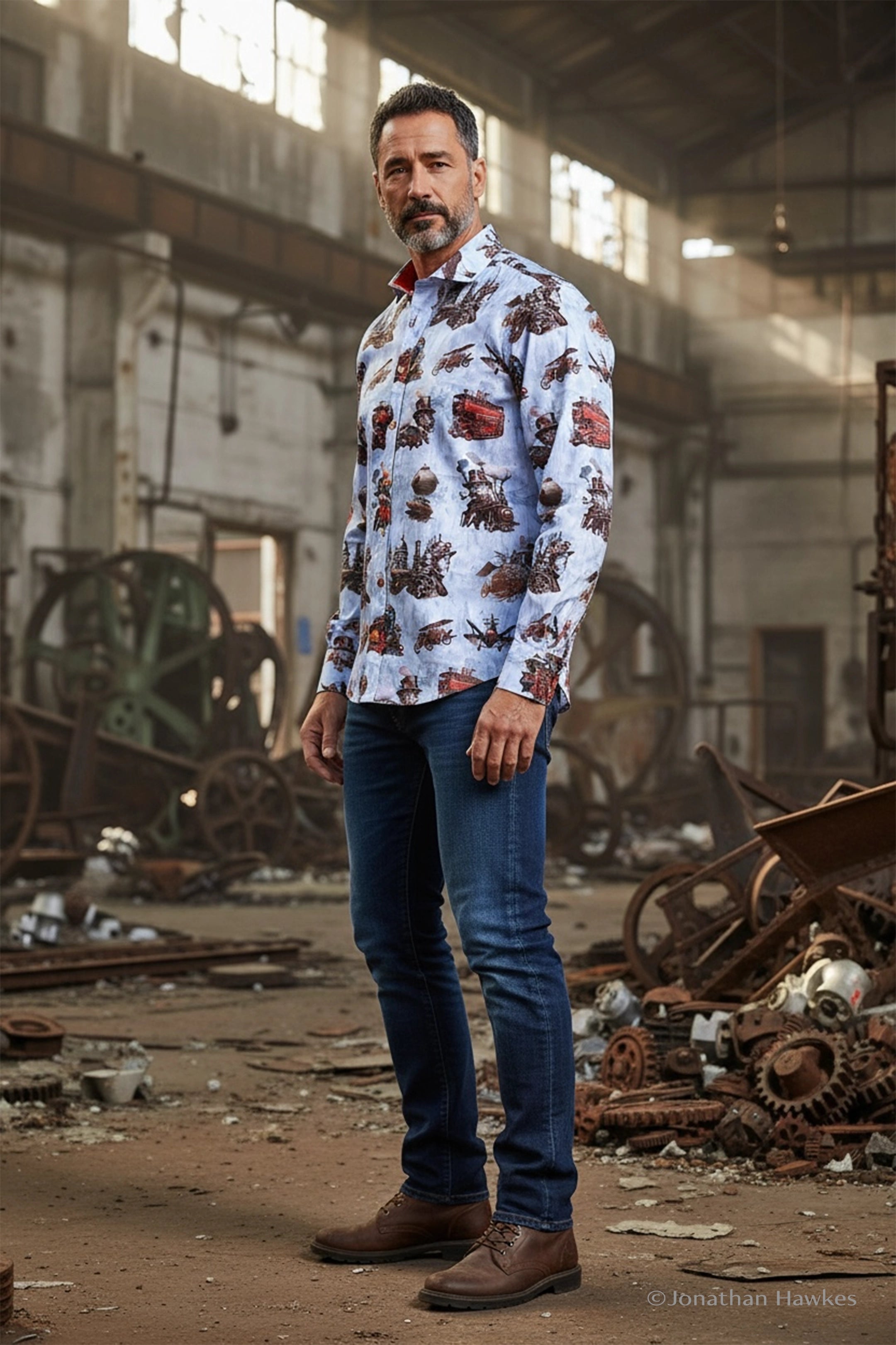 Claudio Lugli Steampunk City White Shirt