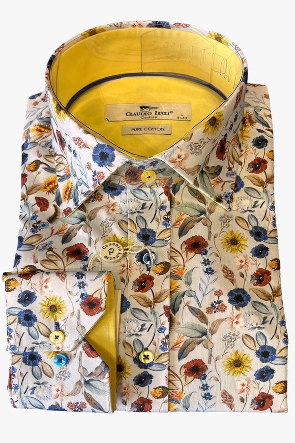 Claudio Lugli Floral White Shirt
