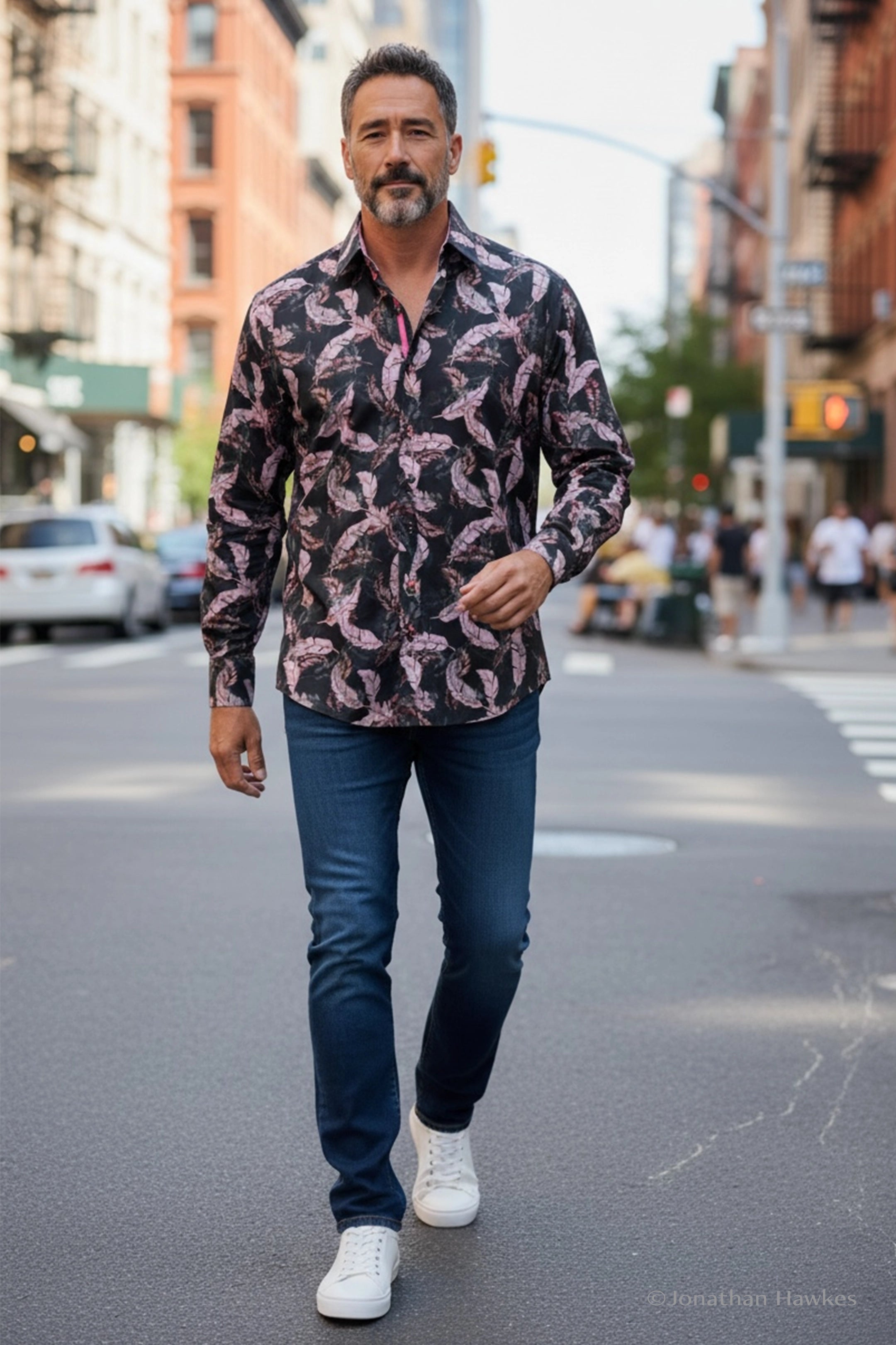 Claudio Lugli Pink Feather Print Shirt
