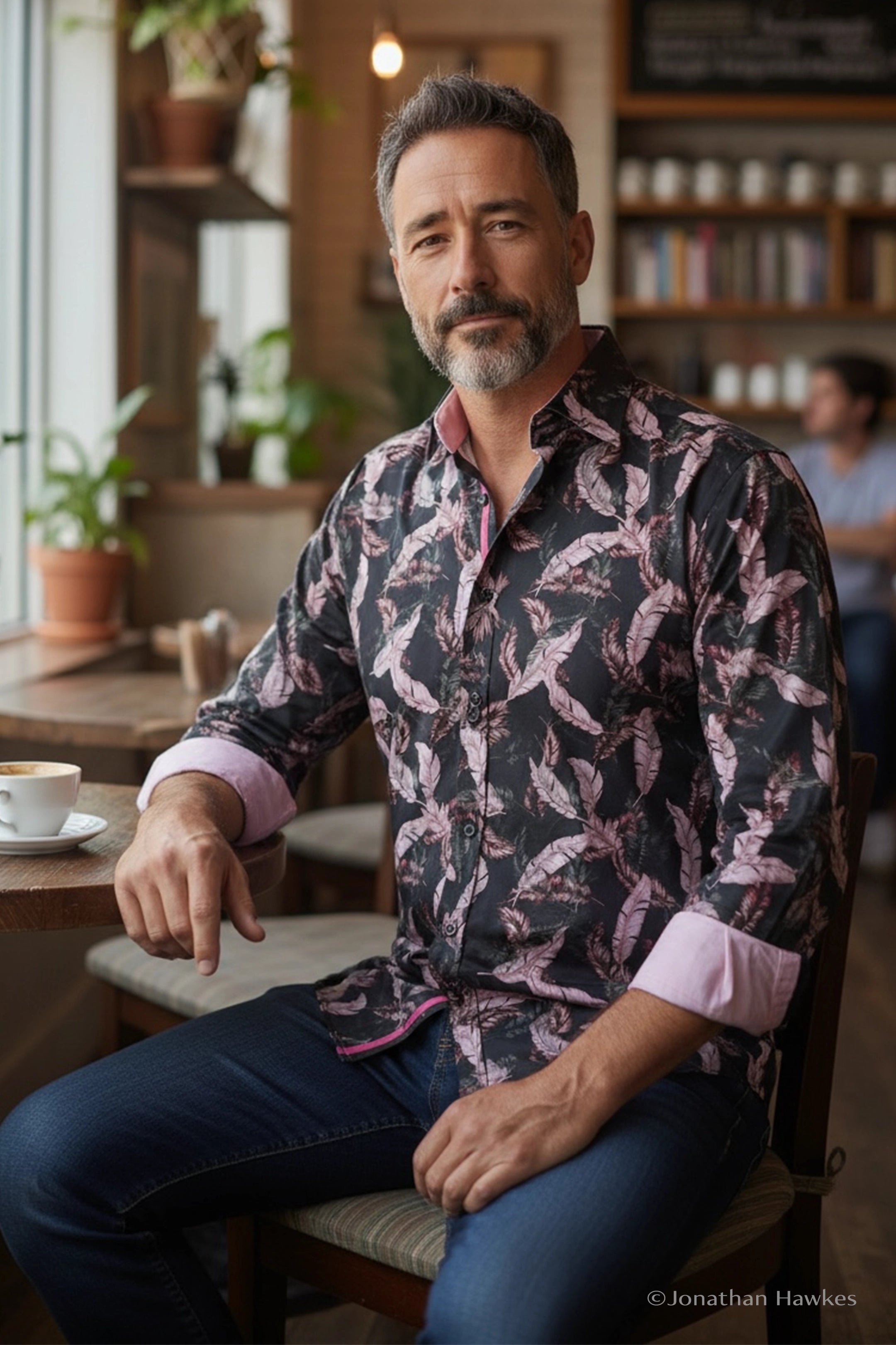 Claudio Lugli Pink Feather Print Shirt