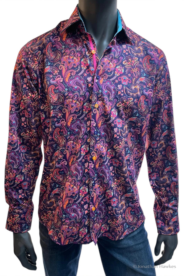 Claudio Lugli Purple Paisley Shirt