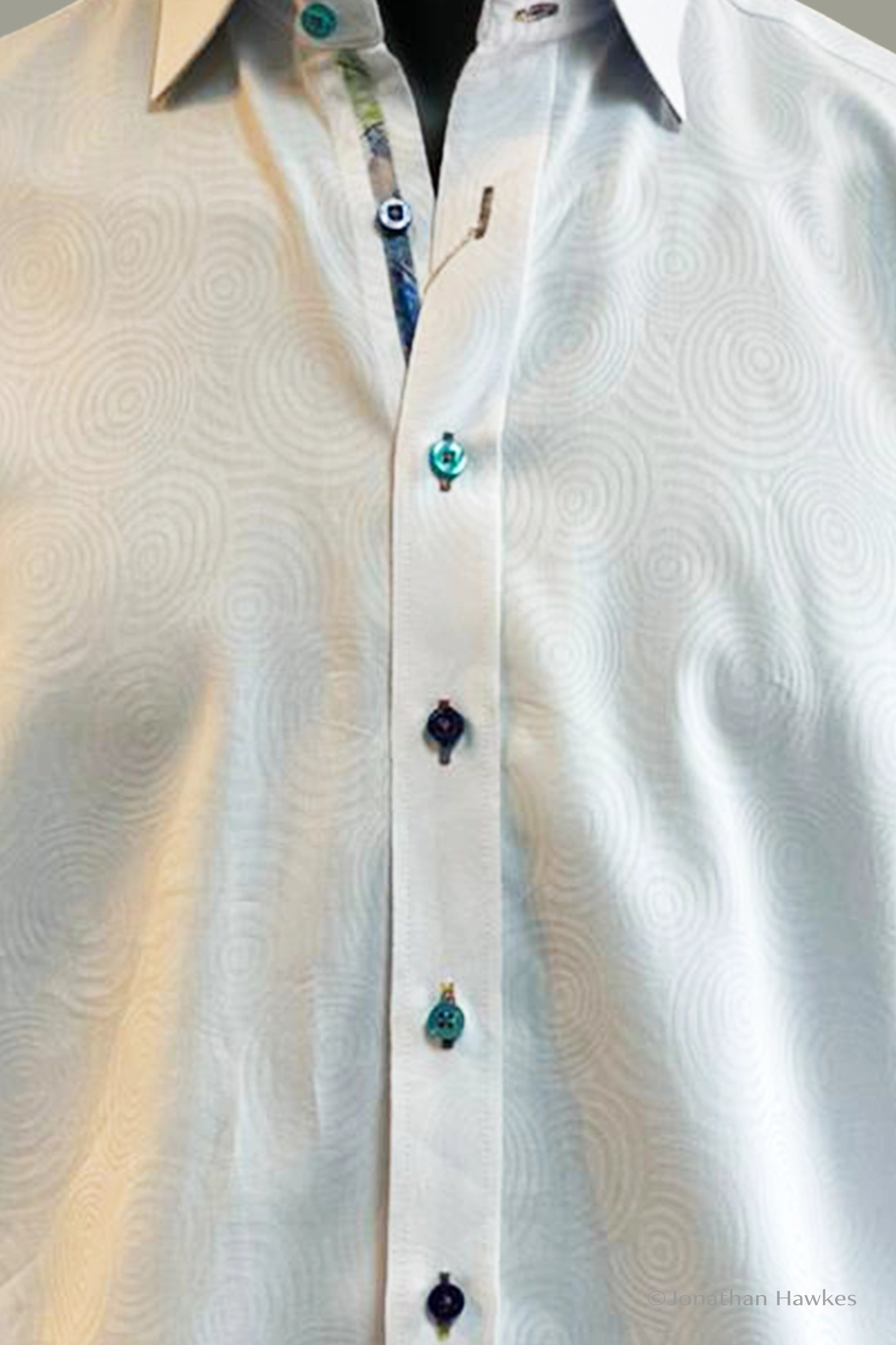 Claudio Lugli White Circular Jacquard Shirt